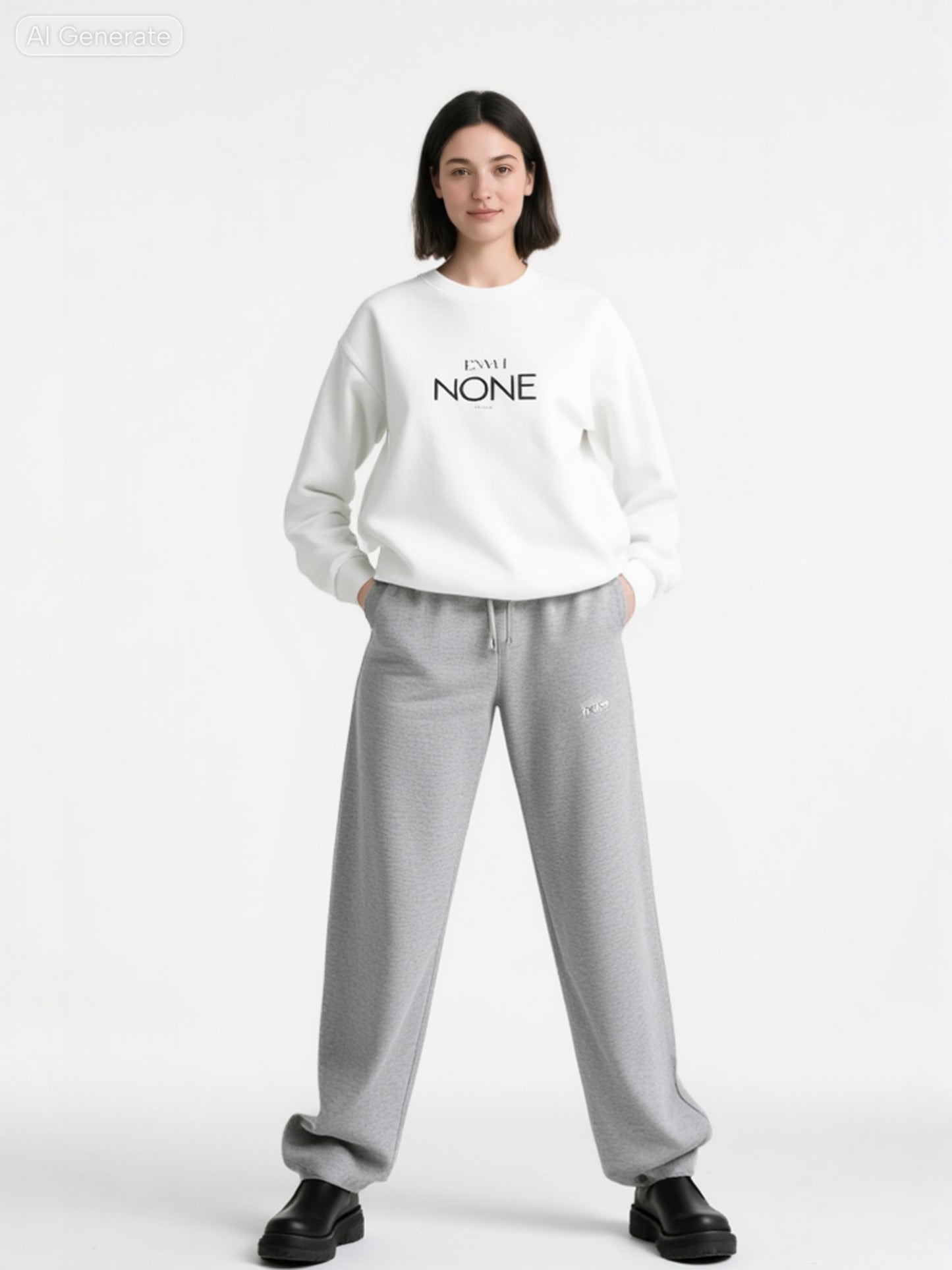 Unisex Premium White Crewneck Sweatshirt